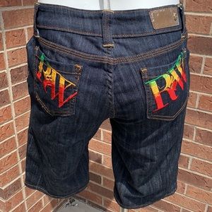Vintage Rocawear Jean denim long Bermuda shorts size 5